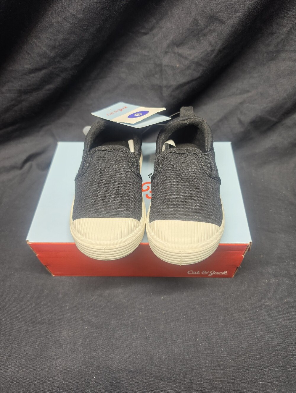Cat & Jack Hollis Black Slip-On Sneakers Kids Youth Size 6 NWT
